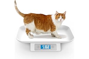 ICARE-PET Digital Pet Scale for Puppy and Cats, Puppy Whelping Supplies Scale, Weigh Capacity 33 lbs (±0.03oz), Removable Tray Size 13.4 x 9.5 Inch, A Pet Scale for Adult Cats and Small Animals (Grey)