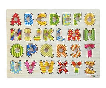 Lil Toyz Alphabet Wooden Knob Puzzle