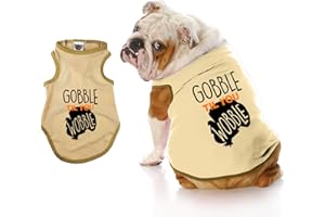 HOUSE OF FURBABY Gobble Til You Wobble Dog Shirt, Thanksgiving Dog Shirt, Lightweight Shirt for Dog, Shirt for Puppies to Dogs 90 Pounds, Machine Washable, Clothes for Dogs (4XL 50-70 lbs)