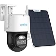 REOLINK Security Cameras Wireless Outdoor, Pan Tilt, Auto Tracking, 6X Hybrid Zoom, Solar Powered with 2K Color Night Vision, 2.4/5GHz WiFi, Local Storage, Home Hub Compatible, Trackmix+Solar Panel
