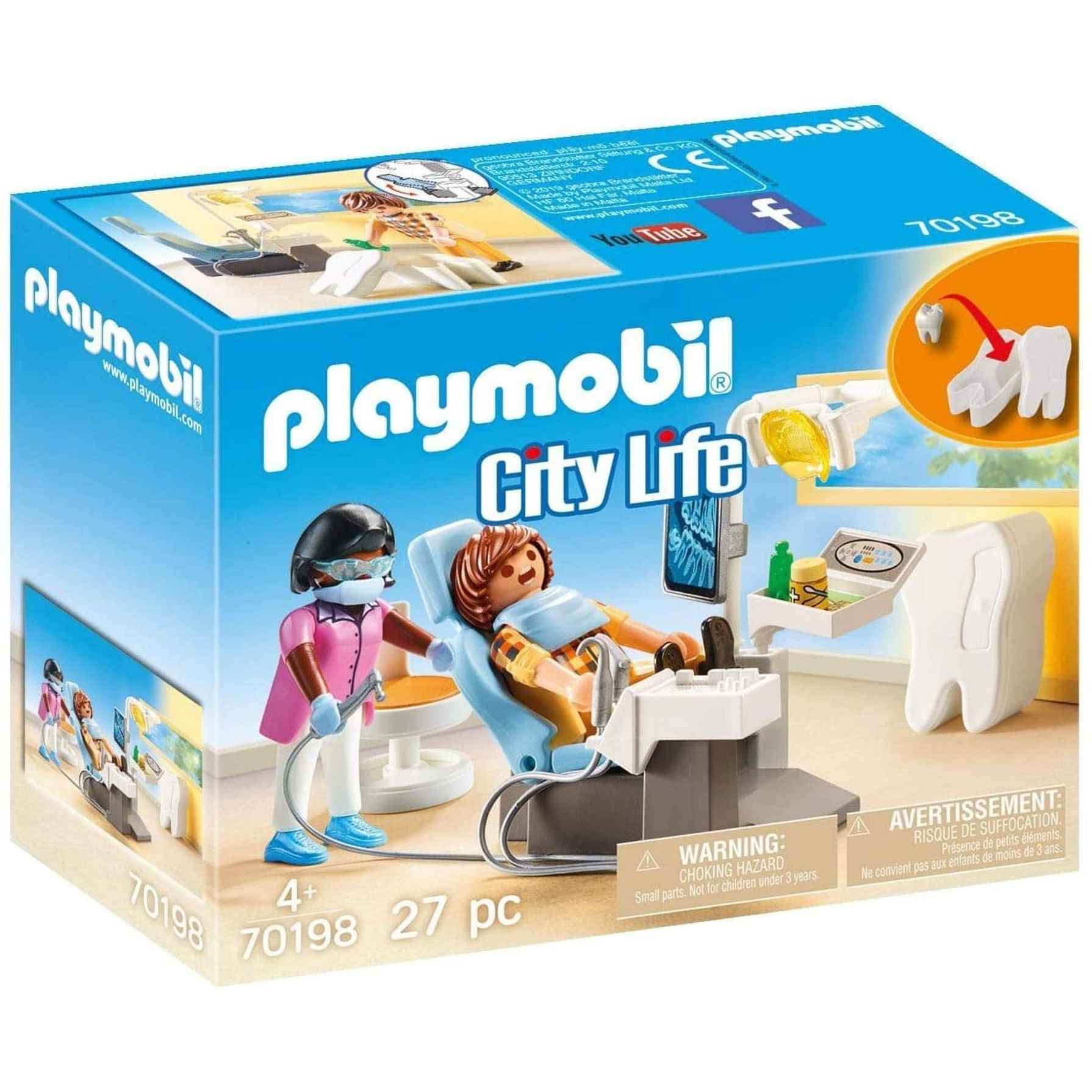 Playmobil 70198 City Life Hospital Dentist with Tooth Storage Box, for Children Ages 4+