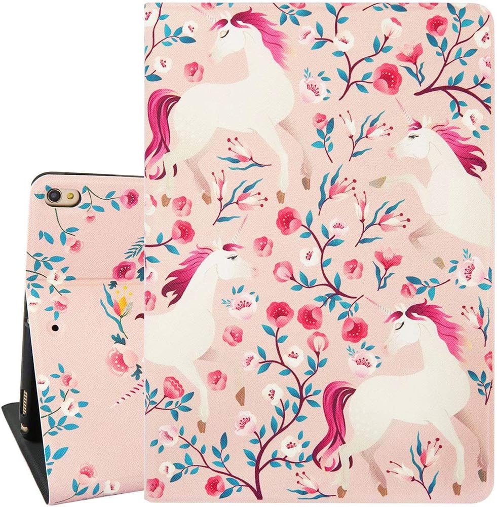 Hi Space iPad Air 10.5 Case Unicorn iPad Air 3 Case 2019, Floral iPad Case 10.5 Pro, Pink iPad Air 3 Folio Stand Smart Case Cover with Auto Wake/Sleep Function for A2123 A2152 A2153 A2154 A1701 A1709
