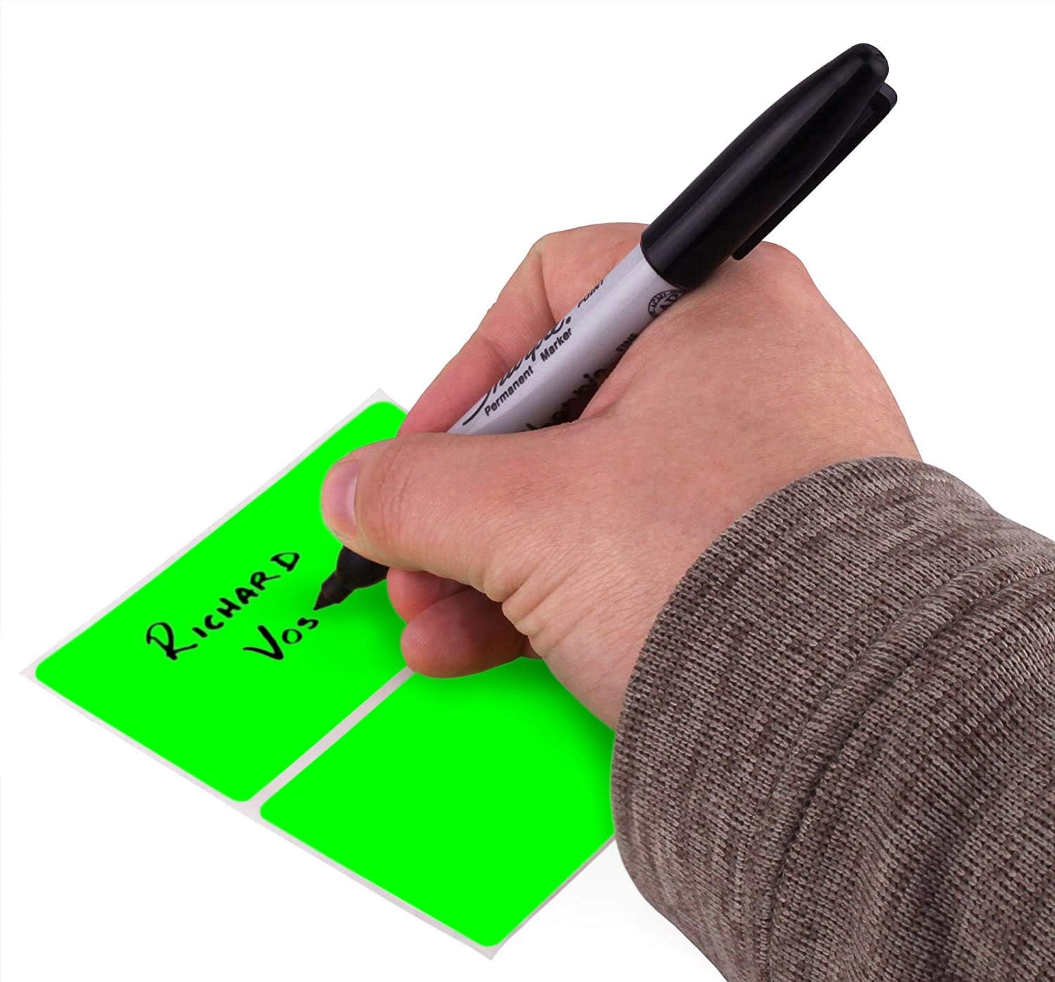 ChromaLabel 2 x 4 inch Permanent Color-Code Rectangle Labels, 250 per Roll, Fluorescent Green : Office Products