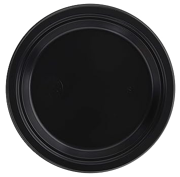 RAGO Plastikteller 50 Stück, Deluxe Einweg Teller, 24cm Groß - Schwarz