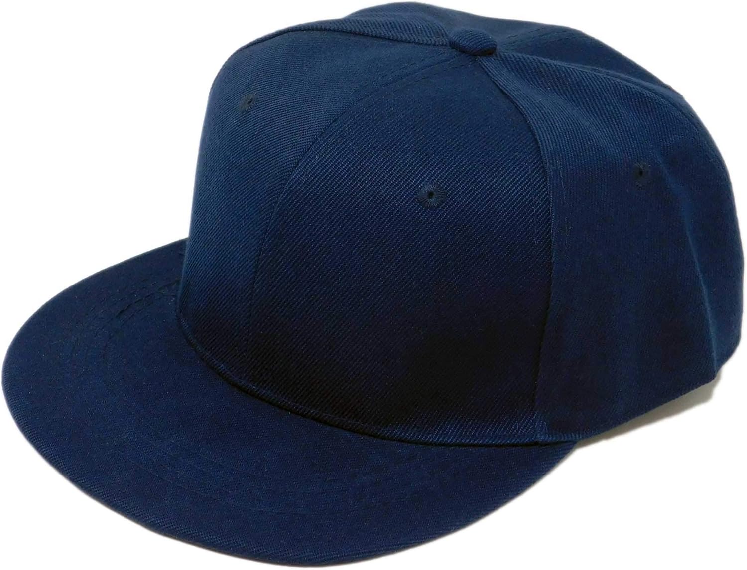 Mens Baseball Cap Flat Bill Small Size Fitted 6 Panel Structure Navy