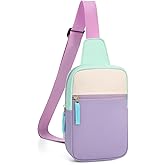 Cotmcor Easter Basket Stuffers for Teens Girls: Fanny Pack Birthday Gift for 8 9 10 11 12 Year Old Teen Girl Trendy Stuff, Preppy Colorblock Crossbody Bag Adjustable Sling Belt Bags Purse for Travel