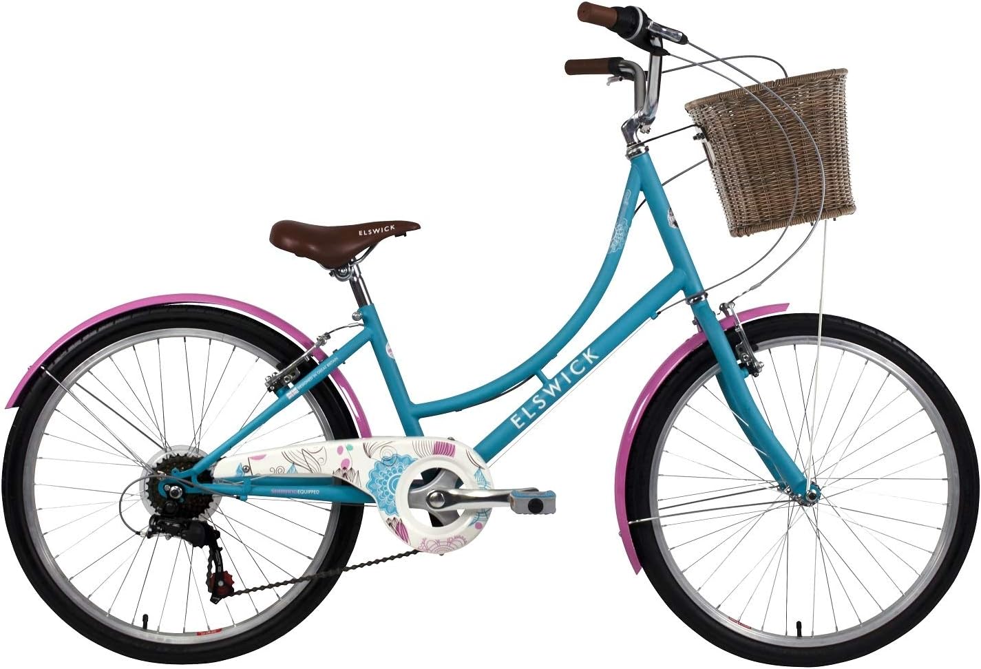 Elswick Girls Eternity 24" Vintage Bike with Basket, Silver