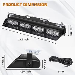 XRIDONSEN Amber Green Emergency Dash Strobe Lights