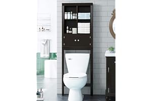 Spirich Over The Toilet Cabinet for Bathroom Storage, Over Toilet Storage Shelf, Bathroom Space-Saving Organizer, Espresso