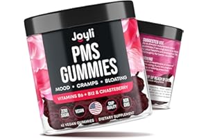 JOYLI Nutrition PMS Gummies - Herbal Harmony Infused with B6 & B12, Dong Quai, Shatavari Powder - Vegan, Non-GMO, Sugar-Free Bliss