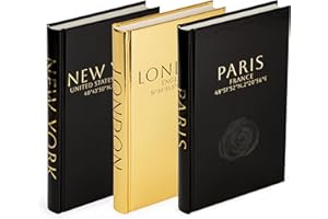 L’AMOUR HOME DECOR Decorative Books for Home Decor – Decorative Hardcover Display Faux Books for Bookshelf – Black and Gold Foiled Decor Books for Coffee Table – Fashion Designer Books Decor Set of 3