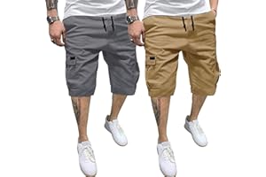 PIDOGYM Men's Classic Cargo Shorts, Waterproof Hiking Shorts Loose Fit Cargo Short with 6 Pockets