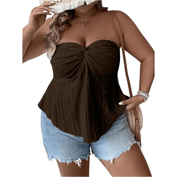 Floerns Mädchen Bandeau Top Mit Schleife, Denim-Optik, Reißverschluss Hinten – Für Partys & Urlaub