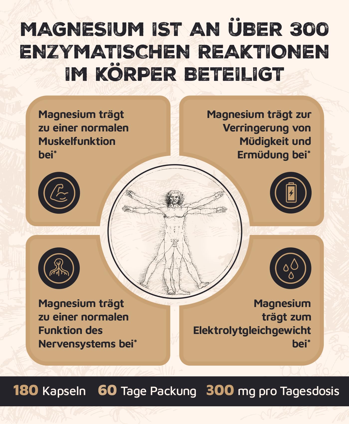 Carnivoro Magnesium Bisglycinat [180 Kapseln - 300mg] Magnesiumglycinat - Reines Magnesiumbisglycinat - elementares Magnesium pro Tagesdosis - Laborgeprüft, hochdosiert 2