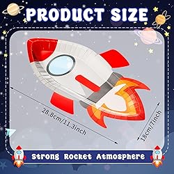 meekoo 24 Pcs Astronaut Rocket Shaped Party Paper