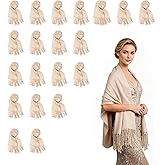 Upriver 20pcs Wedding Shawls with Fringes Bulk Wedding Scarf Shawl for Guests Wedding Favor Bridal Shawls Gift Outdoor