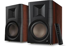 HiVi-Swans D300 Bluetooth Powered Bookshelf Speakers - Studio Monitor Speakers - Bluetooth Desk Speakers for TV/Turntable/PC - 6.5 Inch Near Field HiFi Speakers 300w RMS - Wood Grain