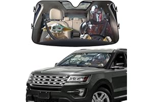 GENANY Star Movie Baby Alien Guard Funny Windshield Sun Shade for Car SUV Truck (55x30 Inches), Car Sun Shade Windshield, Car Shades for Front Windows, Sunshade for Car, Protector Blocks UV