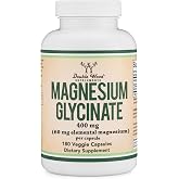 Magnesium Glycinate 400mg, Chelated Magnesium Supplement, 180 Capsules | Highly Bioavailable Bisglycinate, Magnesium Supplement with 60mg Elemental Magnesium, Gentle on Stomach, Third-Party Tested