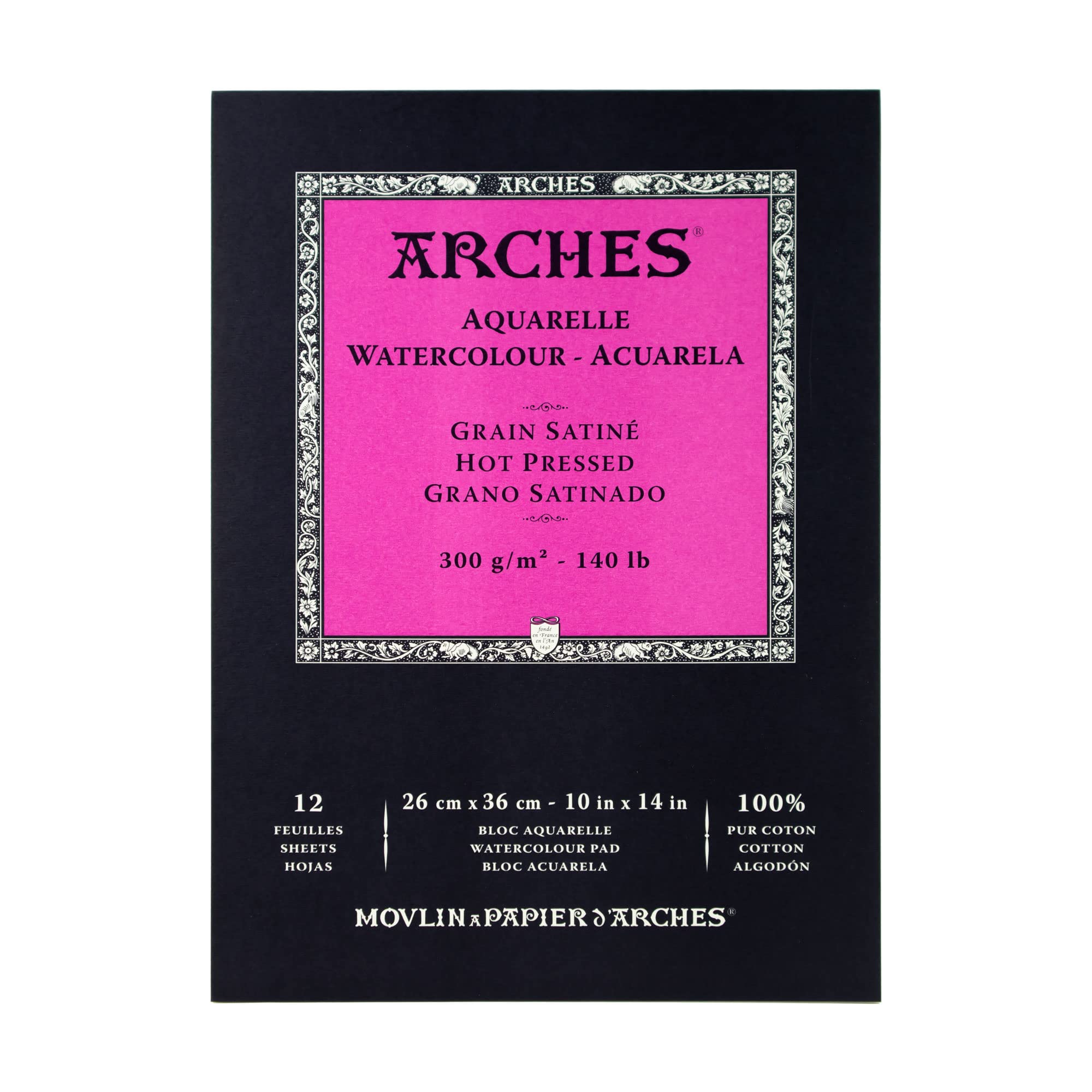 Unbekannt Arches Aquarelle Watercolour Paper on a Roll, Wood, White, Block 12 Blatt - 26 x 36cm