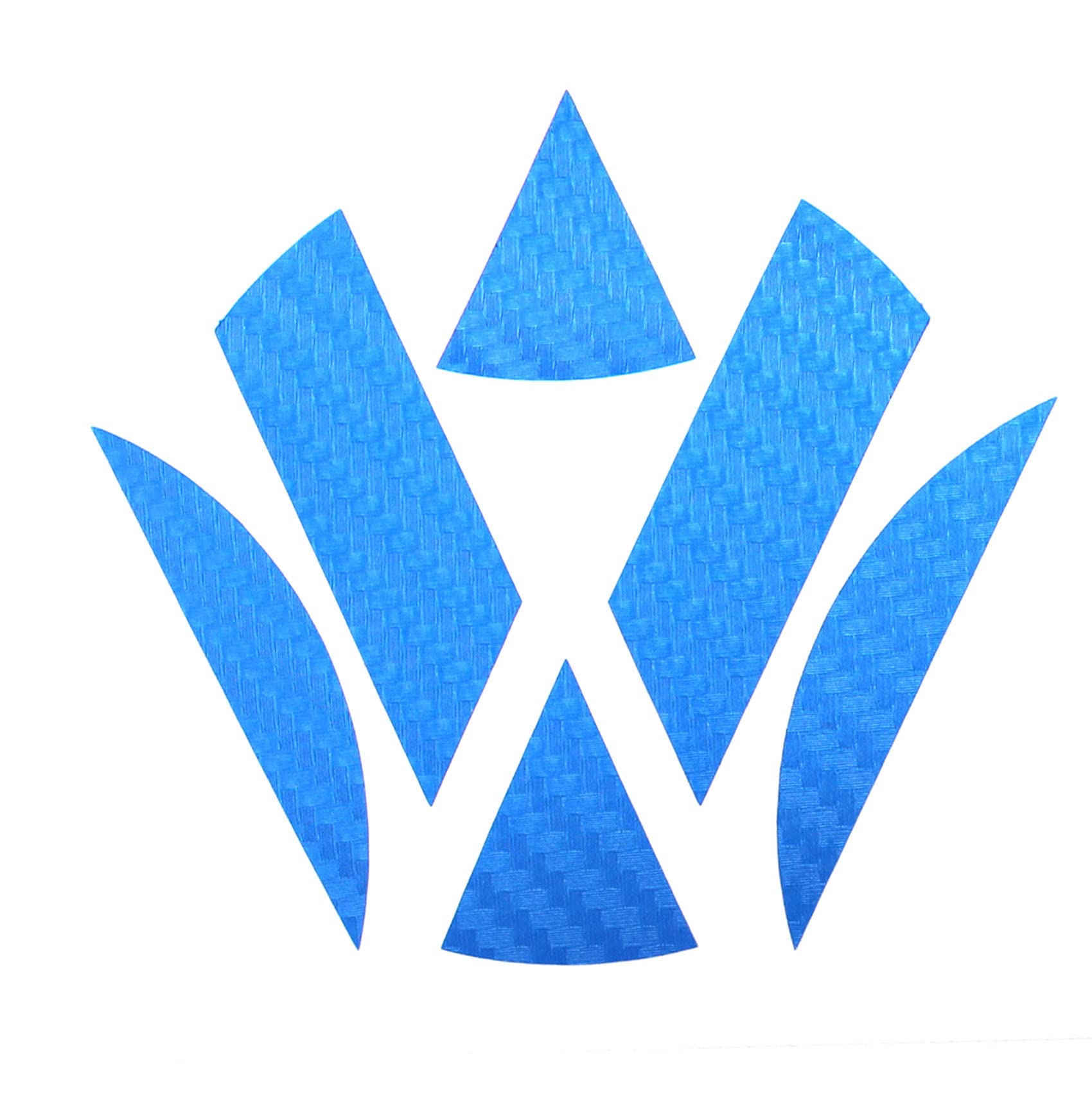 Edges Carbon Blue Flag Emblem For VW Golf 6 VI GTI GTD R Turbo Logo Film Rear