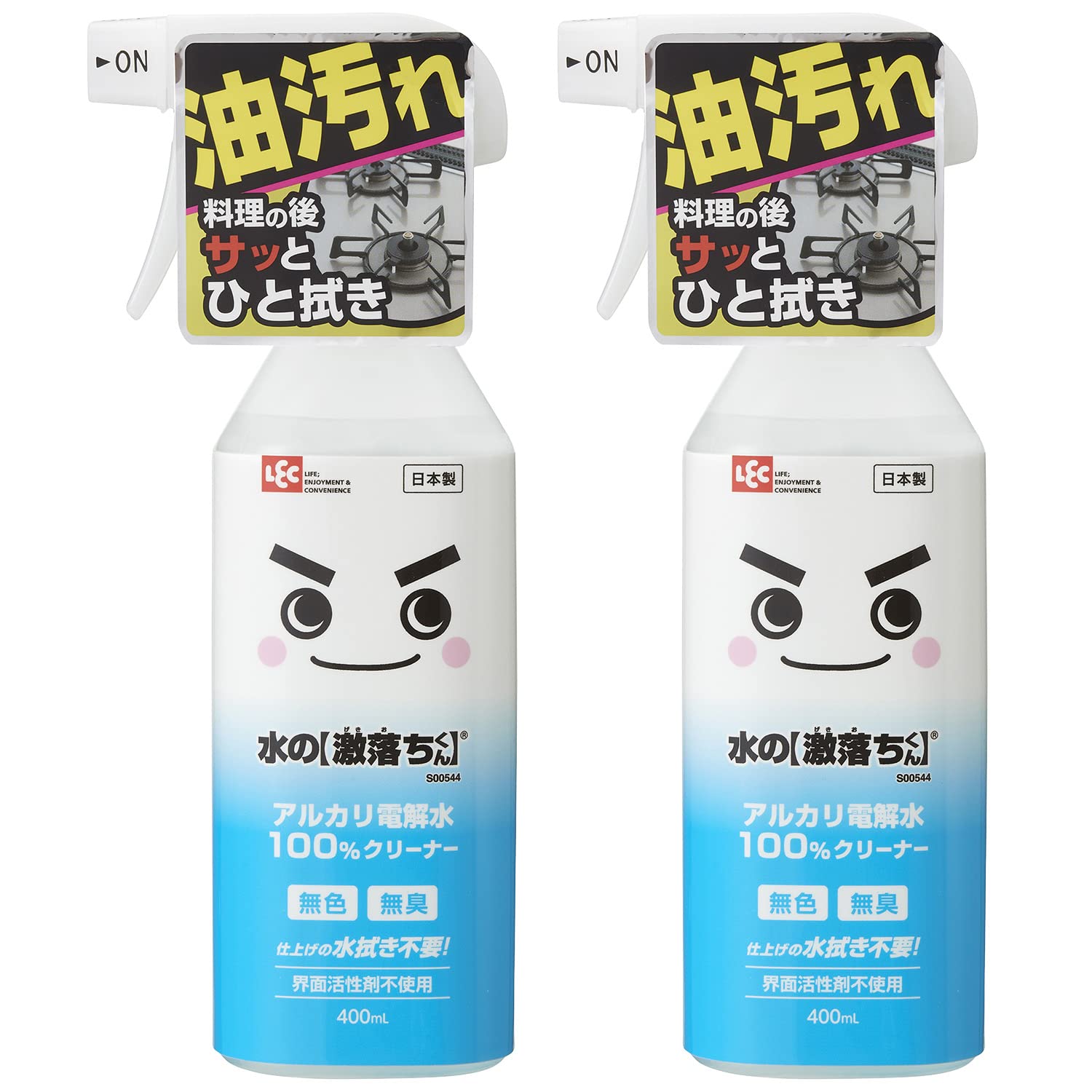 レック 水の激落ちくん 400ml×2本セット (洗浄・除菌・消臭) アルカリ電解水 安心 安全 2度拭き不要商品画像