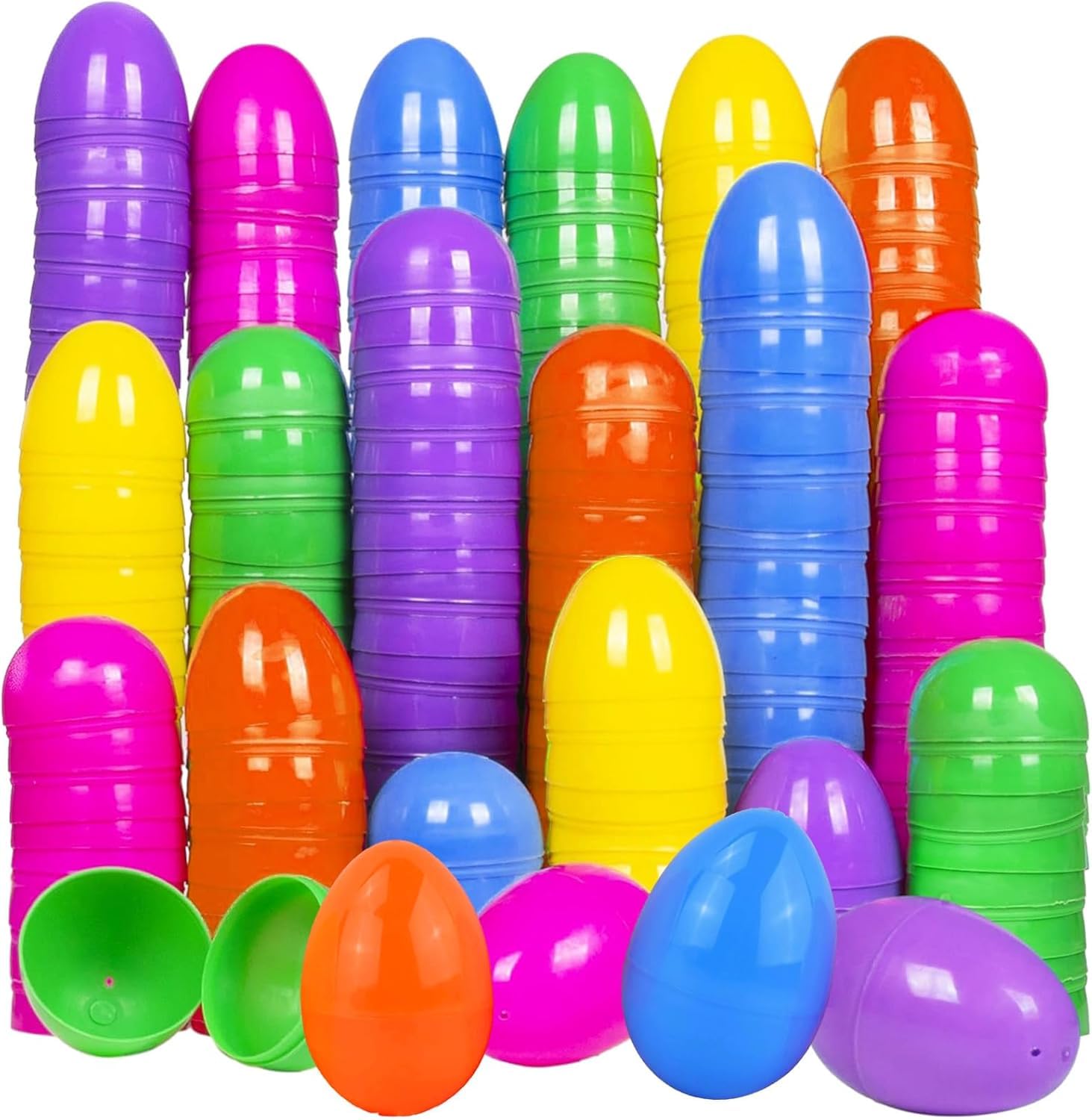 Raveparty 50 Pcs Plastic Eggs to Fill, Fillable Easter Eggs, Empty Easter Egg Shells for Party Decorations (Easter Eggs)
