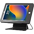 Desktop Anti-Theft Stand – CTA Kiosk Stand with Stylus, Tether, and Aluminum Enclosure for iPad (Gen 2-6), Air (Gen 1 & 2), & Pro 9.7 - Black (PAD-DASB)