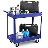2 Tier Metal Utility Cart,330 Lbs Metal Heavy Duty