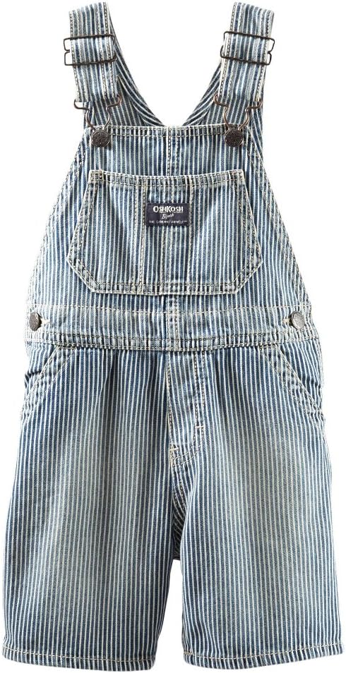 OshKosh Baby Boys Hickory Stripe Denim Shortalls - 9M