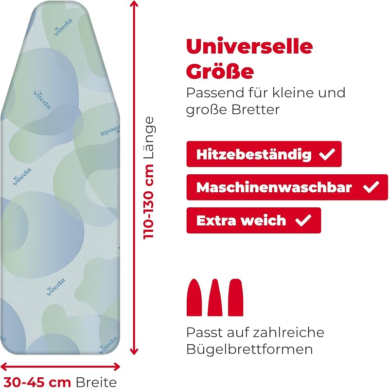 Premium 2in1 Bügelbrettbezug für Dampfbügelstation, Silber-grau