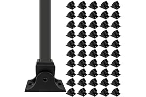 DEVALLEY Balusters Swivel Shoes - Stair Swivel Shoe for Staircase Interior with Screws for 1/2 Inch Square Balusters, Aluminum Shoes for Balusters, Railing, Stair Spindles, Matter Black (50 Pack)……