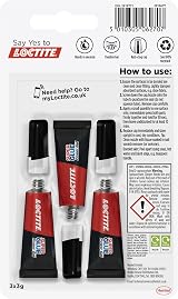 Loctite Gel Instant Super Glue 3x3g Clear All-Purpose for Multi-Material Repairs view 2