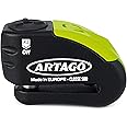 Artago 30X14 High-End Motorcycle Disc Lock with or Without Alarm, Don't Touch System 120dB, Sold Secure & SRA Approved, Disc 5mm Anti-Drill, 14mm Double Locking, Moto Anti Theft Wheel Brake Lock