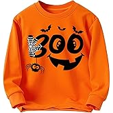 SHDORWXYZ Toddler Boys Halloween Sweatshirts Girls Pumpkin Face Skeleton Ghost Glow in the Dark Shirts Long Sleeve Tops 1-7T
