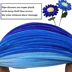 Swpohrat 300 Pieces Shades of Blue Pipe Cleaner