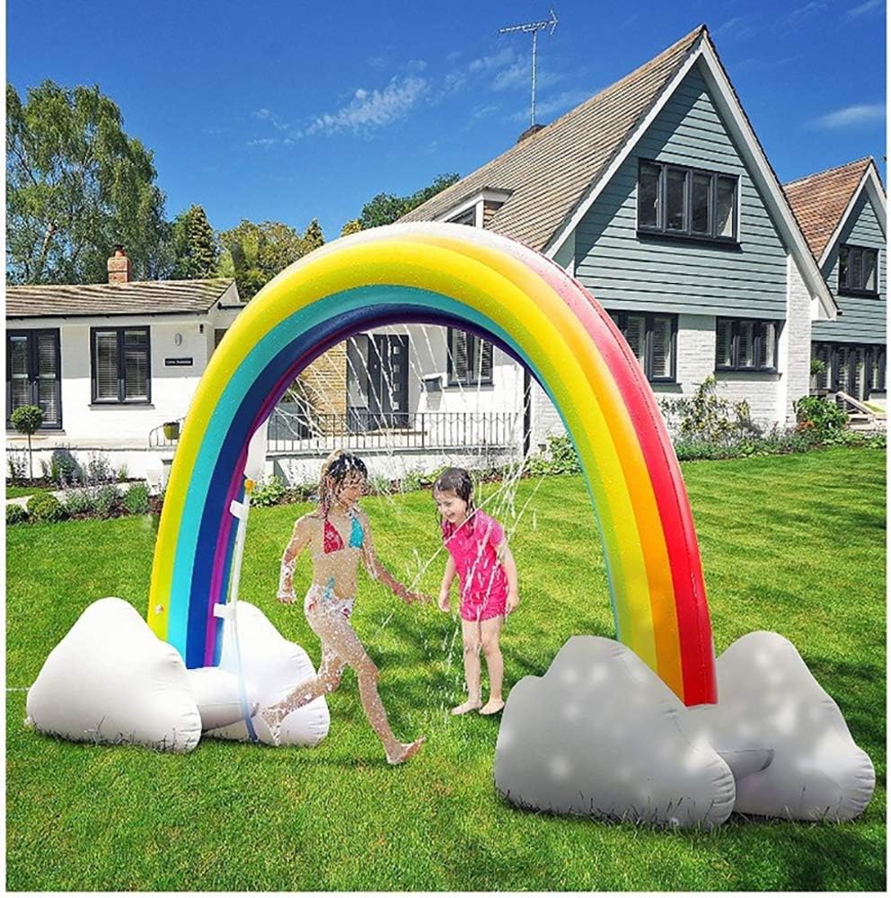 Water Spray Inflatable Rainbow Splash Pad Children Outdoor Sports Toys Summer Swimming Party Beach Pool Lawn Backyard Water Toys