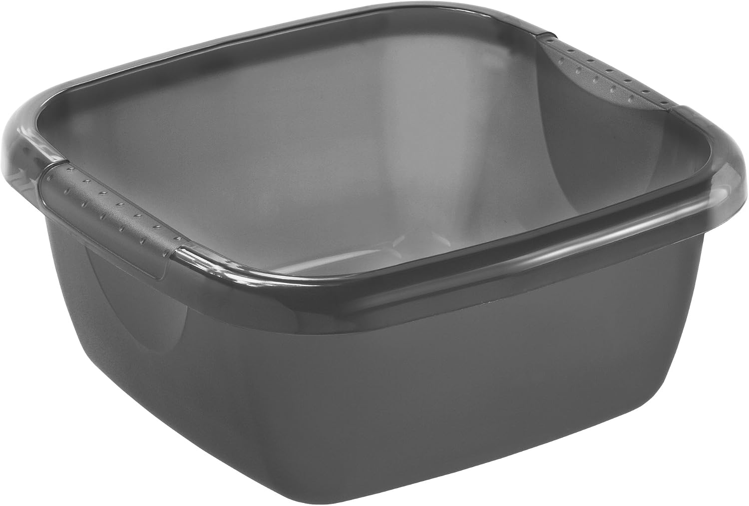 Rotho Daily 8 Litre Square Cleaning Basin - Anthracite Plastic (PP) Tub With Handles & Scale