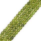 GEM-insid Faceted Green Peridot Gemstone Loose Beads Natural Energy Power Beads for Jewelry Making 6mm Round 15"