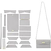 POPSEWING Designer Long Wallet DIY Kit for Women, Leather Purse Clutch Making Kits, Hand Stitched Leather Sewing Kit for Women's Bag, Handmade Bag Craft Kit for Girls Gift (Grey)