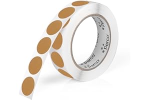 Perco Kraft Brown 25 mm (1-Inch) Round Circle Dot Sticker Labels with Strong and Permanent Adhesive - 1,000 Labels per Roll -