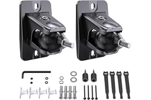 Etour Universal Speaker Wall Ceiling Mount Bracket for Small Satellite Surround Sound Speakers, Adjustable Hole with 1/4"- 20