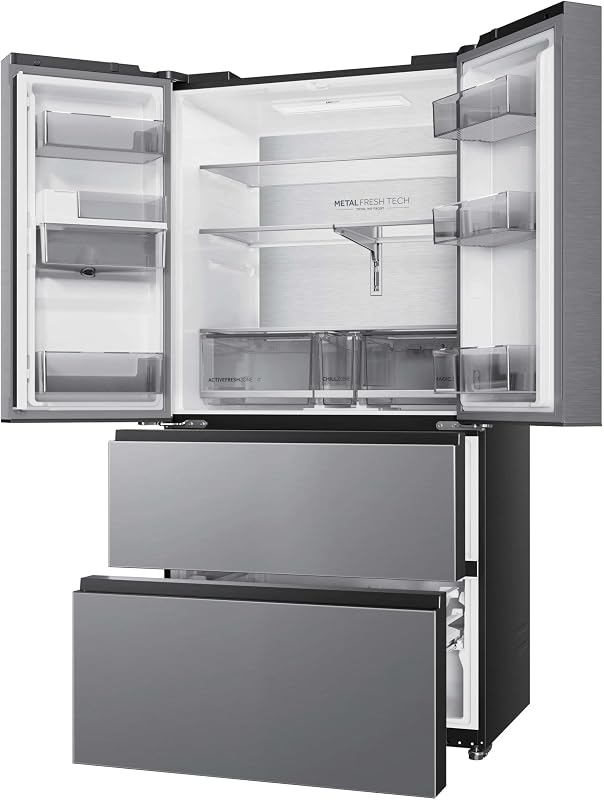 Horizon Collection HFR59F18CWMM - frigorífico multidoor French Door 700L, Clase C, 35 dB, Total No Frost, Inverter, dispensador de agua, ABT antibacterias, Metal Fresh Tech, Inox