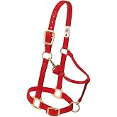 Weaver Leather Original Adjustable Nylon Horse Halter, Yearling, Red