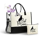 InnoBeta Labrador Retriever Gifts Canvas Tote Bag, Labrador Retriever Bag with Top Zipper Closure and Shoulder Strap for Birthday, Mother's Day, Christmas