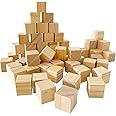 MUXGOA Unfinished Wooden Cubes,Pack of 50 Wood Blocks for Crafting,1 Inch Wood Square Blocks for Crafts Making & DIY Projects & Decor
