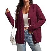 ATHMILE Womens Oversized Sweaters Cable Knit Cardigan Fall Fashion Long Sleeve Open Front Chunky Winter Coats 2025