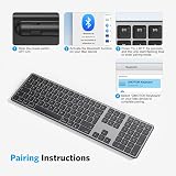 OMOTON Wireless Bluetooth Keyboard for Mac 3 Bluetooth Channels Quiet Typing view 9