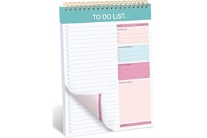 JOYMIA To Do List Notepad - 140 Pages Daily Planner Notepad Double Side Use To Do List Notebook, 6.5" X 9.8" Task Planner Organizer with Checklist for Productivity Colorful