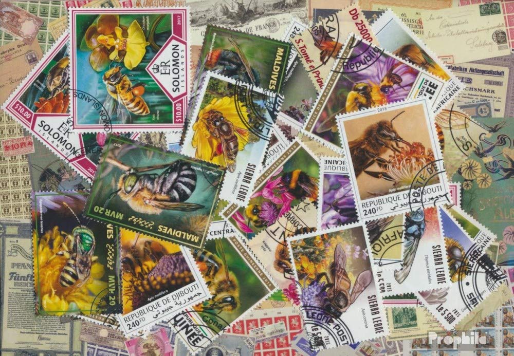 Prophila Collection Motives 25 various Bees stamps (Stamps for collectors) Invertebrates Other (insects, snails, bees…)